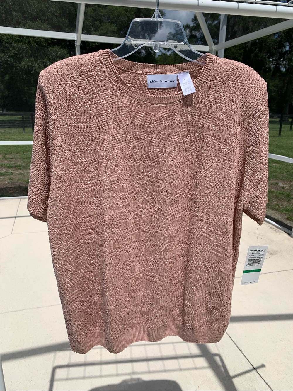 Alfred Dunner Textured Salmon Sweater